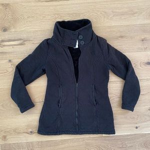 North Face | Black Cotton Quilted Fleece Jacket